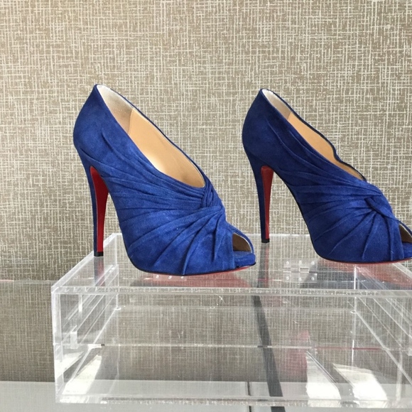 Christian Louboutin Shoes - NIB Christian Louboutin Blue Suede Booties 38
